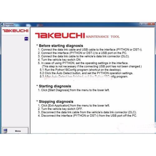 Takeuchi Diagmaster Engine Service Tool 4.1.0