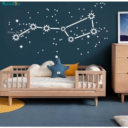 Star Constellation Sky Zodiac Planet Cosmos Wall Decor Decals Window Sticker Vinyl Murals Handmade YT3672