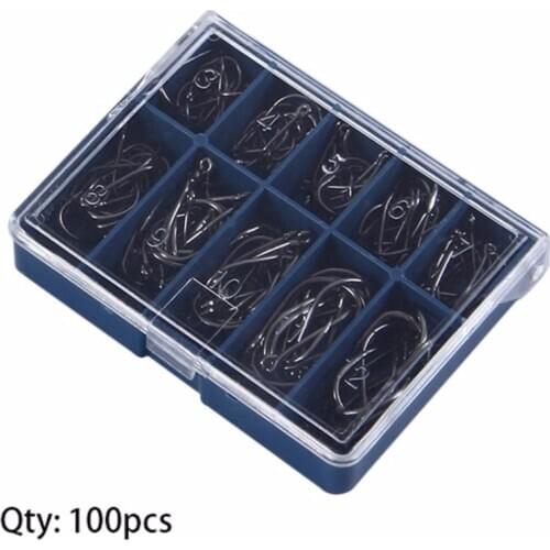 100 Pcs/Lot 3# -12# Carbon Steel Fishing Hook Fishhooks Durable Fishing Hooks with Hole Carp Fishing Tackle Box Top new arrival