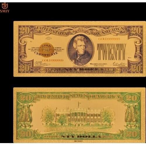 1928 US Currency Paper 20 Dollar Money Gold Plated Fake Banknotes Highly Collected And Money Gift