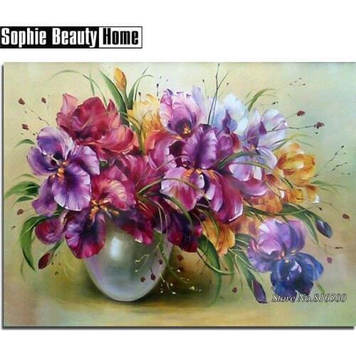 5D DIY Full Drill Diamond Painting Flowers In Vase Diamond Embroidery Cross Stitch Rhinestone Mosaic Wedding Decor Sale 187340