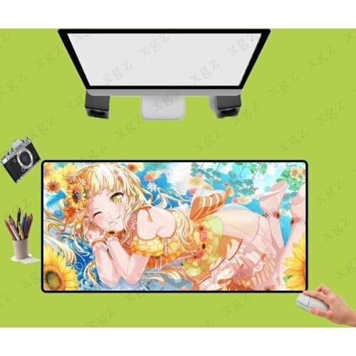 XGZ Japan Anime Large Mouse Pad Precision Lock Edge Flower Sister Cute Girl HD Computer Desk Mat Rubber Non-slip XXL