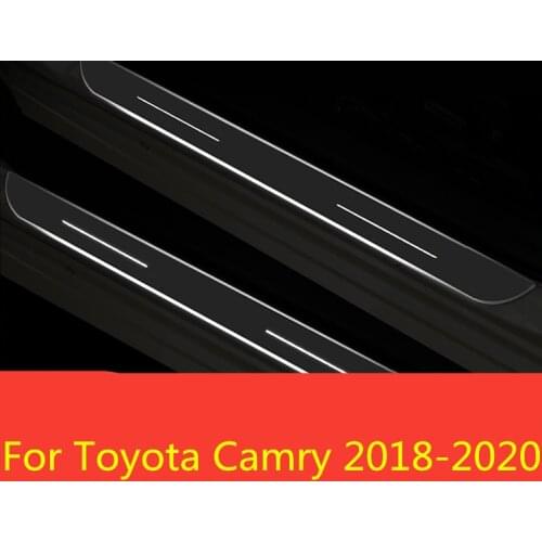 For Toyota Camry 8th Sedan 2018-2020 LED streamer threshold Article Side Door Sill Scuff Plate Gaurds Pedal Pad Protector