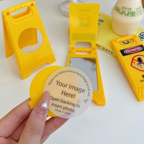 Roadblock Mirror Women Makeup Mirrors Traffic Barrier Design Home Tabletop Decor Creative Gifts Ootdoor Mirror