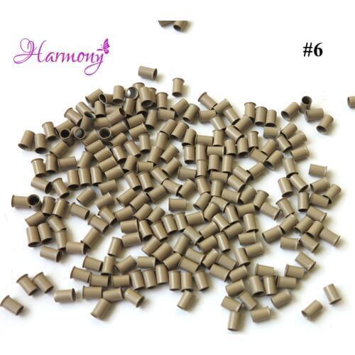 Harmony plus hair 5000pcs/bag 4.0*3.6*6.0mm Micro copper tubes/Rings/links/beads for Human Hair Extensions 8 colors Optional