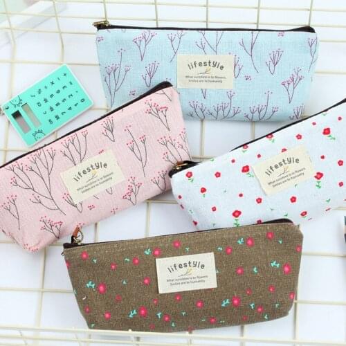 Canvas Pencil Bag Stationery Storage Organizer Pencil Case School Supplies Pencil Case School Box Pencils Pouch Stationery