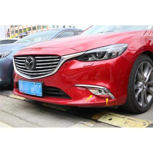 Lapetus ABS Chrome Exterior Refit Kit Front Fog Lights Foglight Lamps Frame Cover Trim 2 Piece / Set Fit For Mazda 6 2016 2017