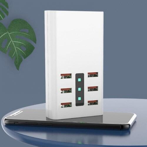 Multifunctional 6 USB Ports Fast Charging Station Desktop Travel Charger Adapter Mobile Phone Accessories