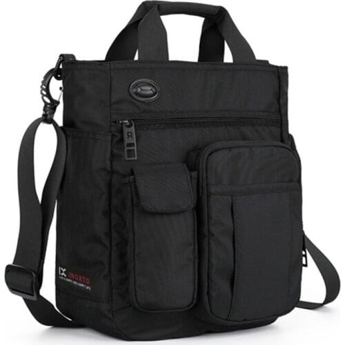 Mens Shoulder Messenger Bag With Headphone Hole Waterproof Nylon Travel Handbag Multifunctional Large Capacity Storage Bags