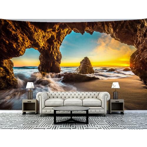 Sunset Seascape Tapestry Wall Hanging Bohemian Style Hippie Witchcraft Aesthetics Room Bedroom Home Decor
