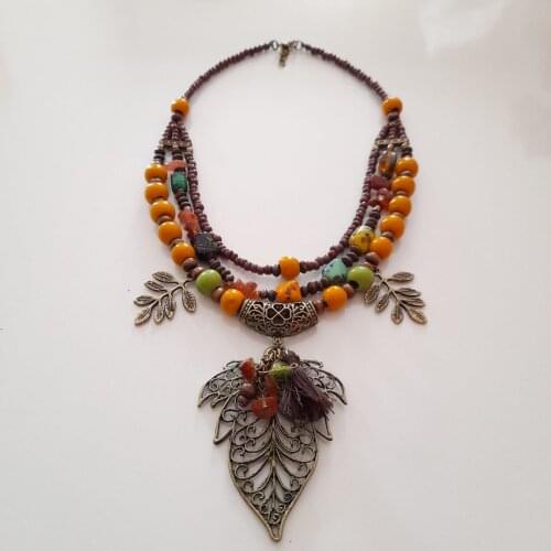 Goodtime Leaf Necklace Basement Beads Ladies Handmade Jewelry