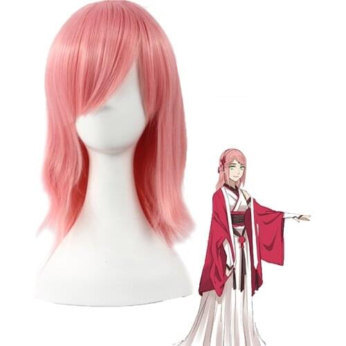 Anime Haruno Sakura Wig Cosplay Costume Short Pink Styled Heat Resistant Synthetic Hair + Wig Cap