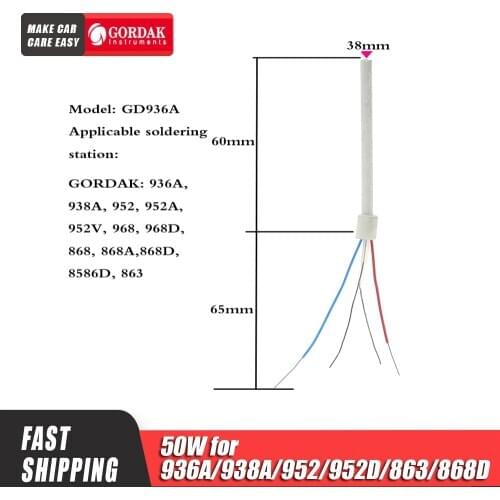 Original GORDAK 936A,938A,952,952B,952C,952D,952V,968,968A 968D 863,868,868A 868D 902 soldering iron handle 1322 heater