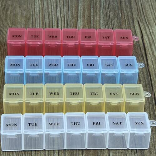 Portable Pill Box Storage Dispenser 7 Days Pill Case Mini Weekly Tablet Pill Medicine Box Holder Storage Pill Organizer