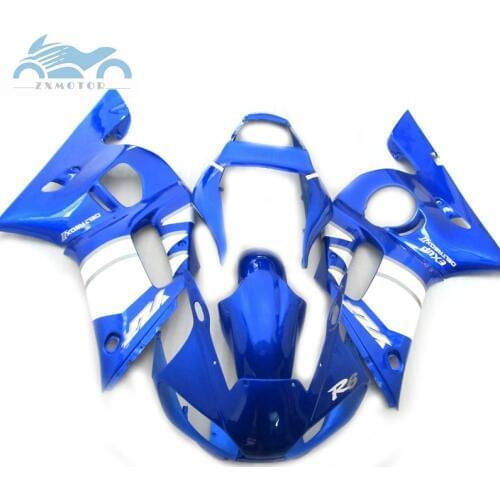Professional motorcycle fairing kits for YAMAHA R6 YZFR6 1998 1999 2002 YZF R6 98-02 blue white fairings body repair parts EB31