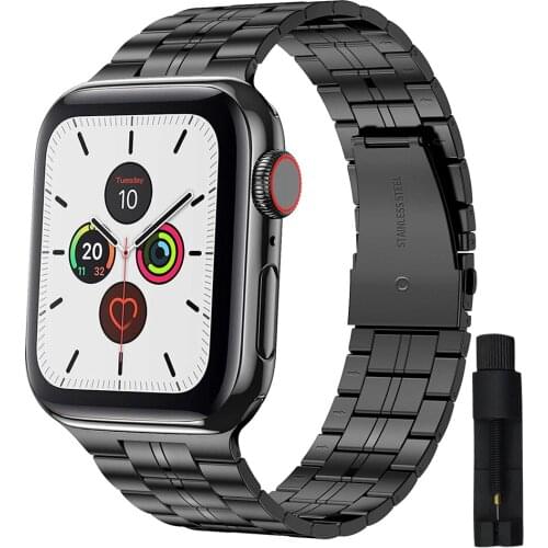 For Apple Watch 6 band 44mm 40mm Stainless Steel Metal Wristband for iwatch se 5 4 apple watch 3 42mm 38mm strap Upgrade adapter