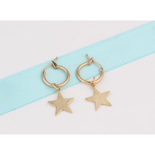 New Trendy Hollow Star Hoop Earring For Women Charms Fashion Alloy Moon Jewelry Accessories Simple Korean Wedding Earring Mujer