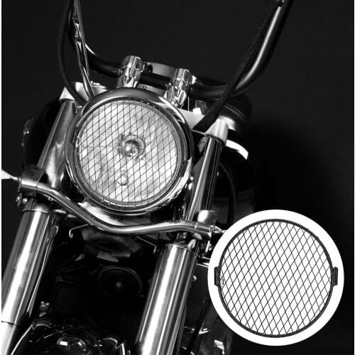 6inch Motorcycle Headlight Mesh Grill Mask Protector Guards Square Metal Fog Light Cover Motor Accessories Cafe Racer For -Honda