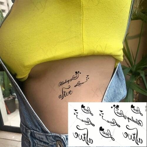 Waterproof Tattoo Stickers Men and Women English Words LOVE Heart-shaped Swallow Five-pointed Star Waterproof Tattoo Stickers