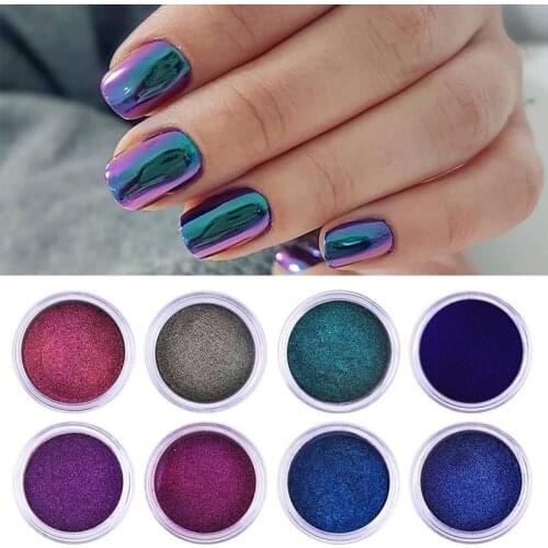0.2g/Box Chameleon Mirror Laser Nail Glitter Powders Auroras Effect Nail Art Chrome Pigment Dust DIY Design Decoration
