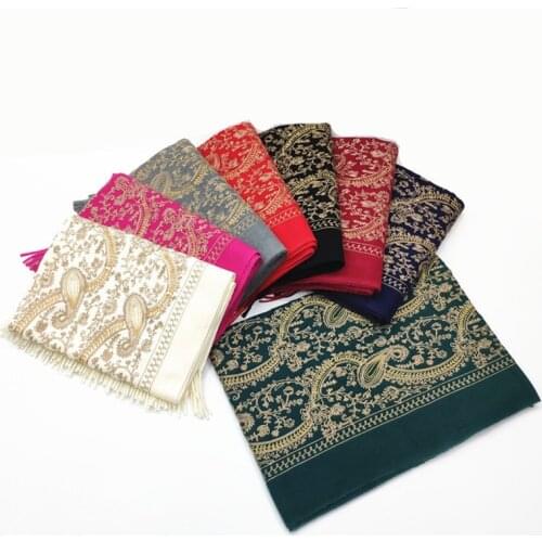 Women Embroidery National Scarf Winter Thicken Cashmere Scarves Wraps Luxury Ladies Pashmina Foulard Long Tassel Blanket Shawl