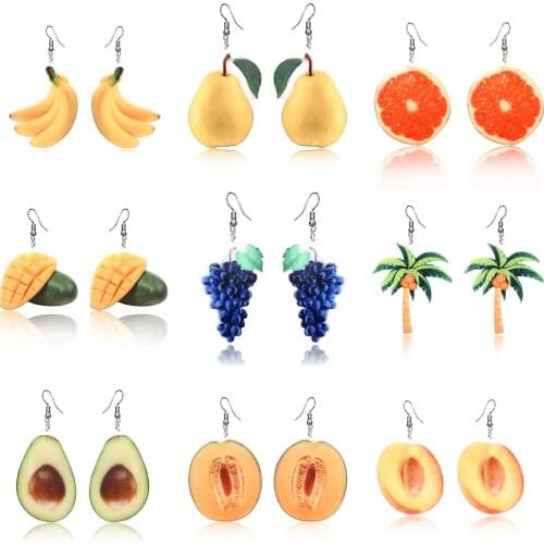 1 Pairs Yayi Jewelry Fashion Bohemia for Women Party Special Girl Gifts Personality Tassel Acrylic Fruit Eardrop Earrings