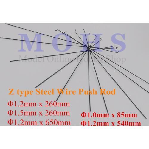 10/20pcs Z type D 1mm D1.2mm D1.5mm push rod steel wire push pull rod pushrod for rc aircraft airplane pull push connecting rod