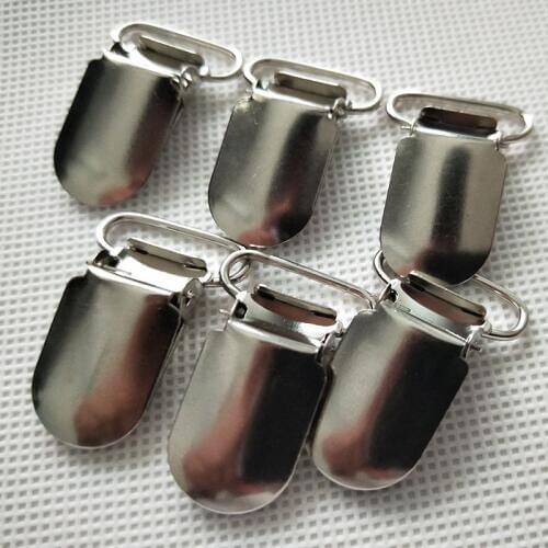100 pcs/Lot Metal Hook Pacifier Suspender Clips 20mm for Jacket Clothes Accessories