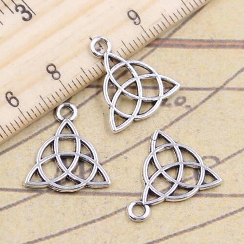 20pcs Charms Knot Amulet 18x16mm Antique Silver Color Pendants Making DIY Handmade Jewelry Factory Wholesale