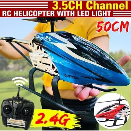 3.5CH Channel Huge RC Helicopter Aircraft 2.4G 50CM Remote Control Airplane with LED Light outdoors Toy Gift for Children