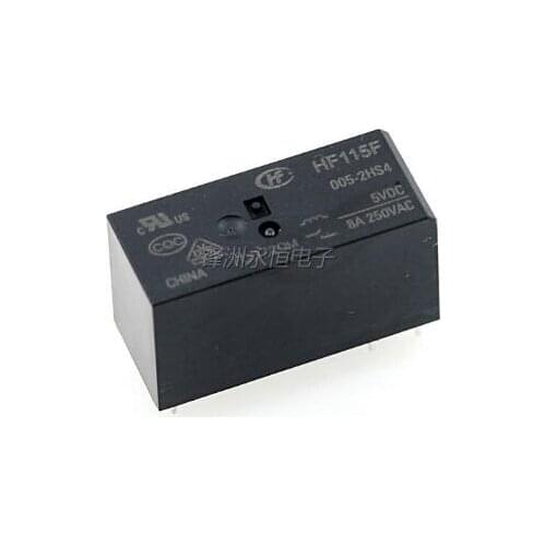 5pcs HF Relay HF115F-005-2HS4 HF115F-012-2HS4 HF115F-024-2HS4 250V 8A relay 6 pin relay 5V/12V/24VDC relay