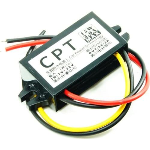 5 Types Car Power Technology Charger Converter Module Single Port 12V to 5V 3A 15W Electrical Plug Standard Grounding Bundle1