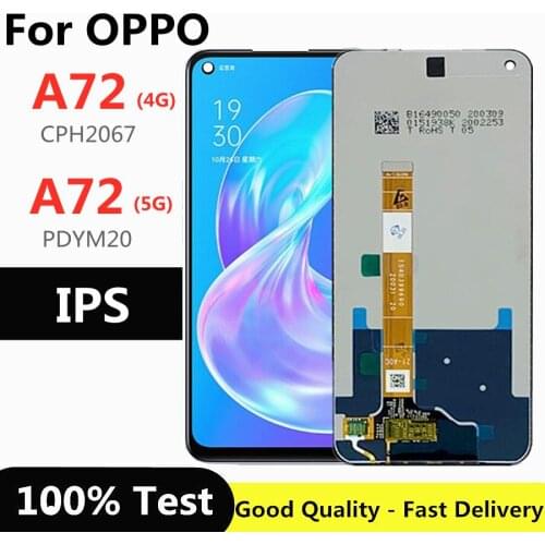 6.5 inch For Oppo A72 2020 4G Global CPH2067 / A72 5G PDYM20 LCD Display Touch Screen Digitizer Assembly for OPPO A72 LCD