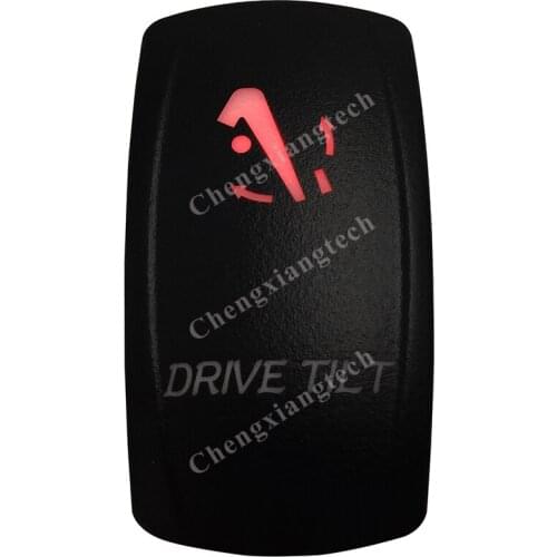 Drive Tilt Car Boat Red Led Lasor 7 Pins 3 Way Momentary Rocker Toggle Switch ( On ) Off ( On )12v 24v Marine Grade