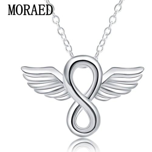 925 Sterling Silver Fashion Simple Angel Wings Pendant Necklace For Woman Wedding Engagement Party Jewelry Gift