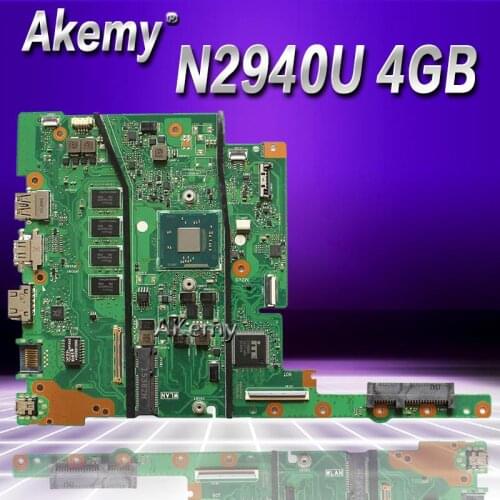 Akemy E402MA For Asus E402MA E502MA Laptop motherboard N2940U 4G memory mainboard REV2.0 integrated cpu onboard work 100% Test