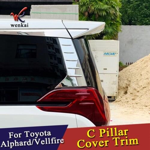 Car Accessories C Pillar Rear Window Quarter Cover Garnish ABS Chrome For Exterior Toyota Alphard Vellfire 3rd Gen
