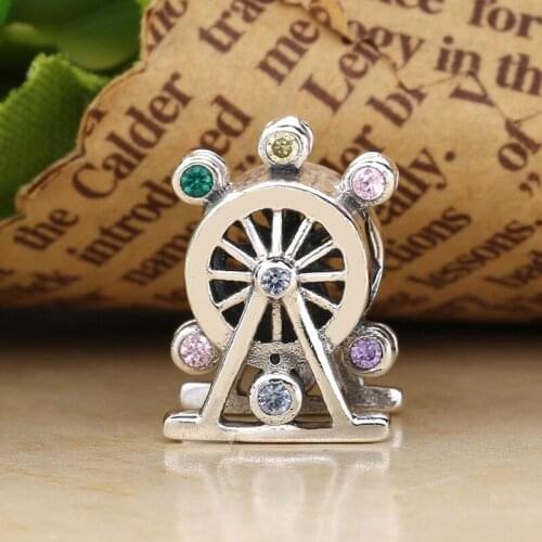 Free Shipping Authentic 925 Sterling Silver Ferris Wheel Charm Fit Original Bracelet For Women DIY Jewelry S925 Beads