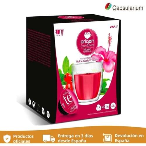 Tea forest fruits origin Sensations. Box of 16 tea capsules compatible with Nespresso Dolce Gusto - Capsularium coffee maker