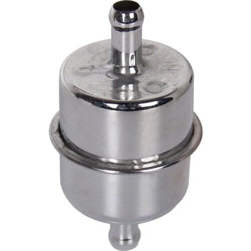 Chrome Plated Fuel filter Canister Fits 3/8 Inch Hose FFC1001 9746 for Chevy Ford