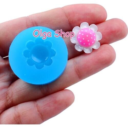 HYL052 16.4mm Flower Silicone Mold Fondant Cake Decoration Candy Resin Clay Earrings Necklace Craft Soap Candle FOOD SAFE