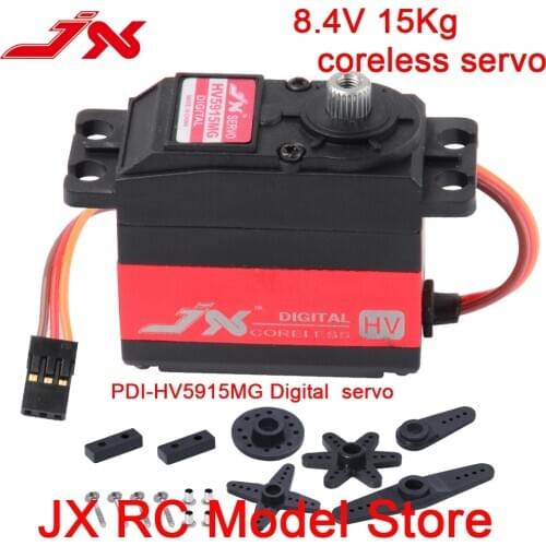 JX SERVO PDI-HV5915MG 15kg Metal Gear Steering Digital Coreless Servo with HV High Torque Voltage for RC 600-700 Helicopter DIY