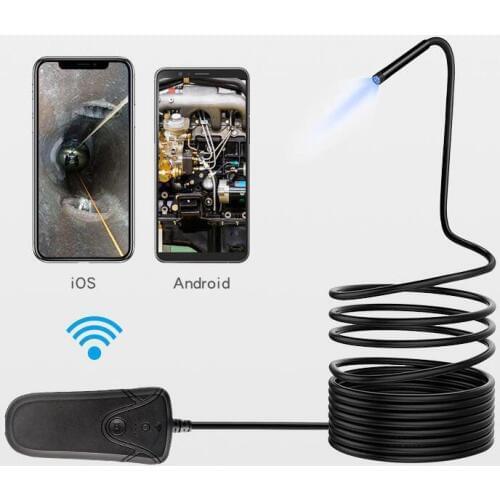 5.5mm 3.5M WIFI Endoscope Camera Mini Waterproof 1080P Hard Cable Inspection Camera USB Endoscope For Android IOS