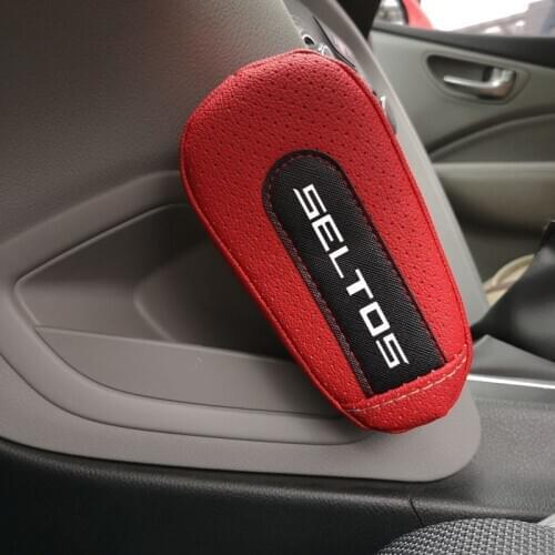 Leather Thigh Support Knee Pad Car Door armrest pad Interior Car Accessories For Kia Seltos