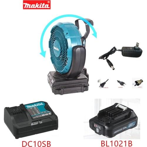 Makita DF101D 12V BL1021B DC10SB LI-ION SMALL JOBSITE CORDLESS PORTABLE FAN 3-Speed,body Only