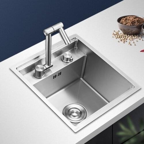 Brushed Hidden Kitchen sink Single bowl Bar Small Size sink Stainless Steel Balcony sink Concealed kitchen sink Bar sink
