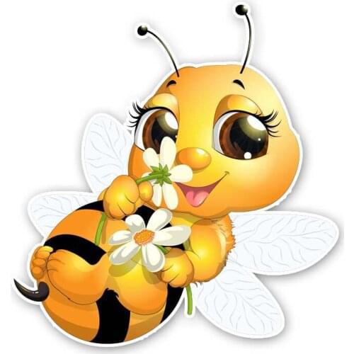 Cute Little Bee Stickers for Car Truck Laptop Motorcycle Bike Kawaii Animal Decal Sticker Waterproof 14.4CM*15.2CM