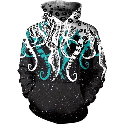 Mens Casual Hooded Print Hoodie Fashion Mixed Color Sweatshirt N10