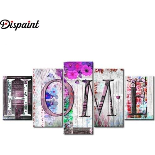 Dispaint 5pcs Full Square/Round Drill 5D DIY Diamond Painting "Home scenery" Multi-picture Combination Embroidery 5D Decor