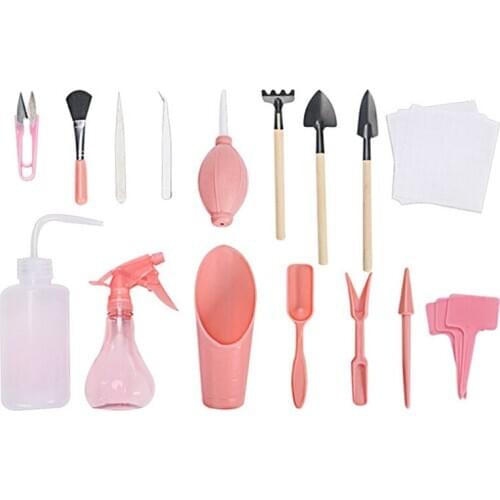 16pcs Succulent Planting Tools Set Shovel Spade Rake Tweezers Kettle Succulent Plants Planting Bonsai Tool DIY Garden Hand Tool